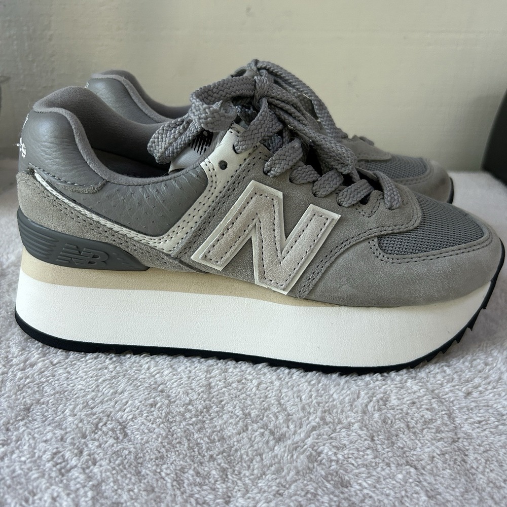 New Balance 574+ Shadow Grey Womens - Size 5 NWOB Platform